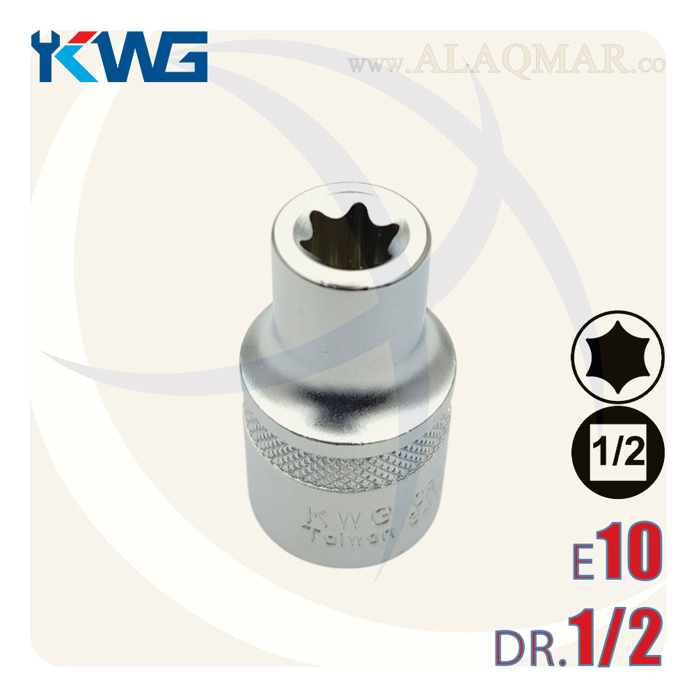 لقمة رباط نجمة توركس نثاية E10 مربع 1/2بوصة CrV M.341510 KWG