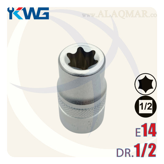 لقمة رباط نجمة توركس نثاية E14 مربع 1/2بوصة CrV M.341514 KWG