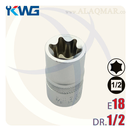 لقمة رباط نجمة توركس نثاية E18 مربع 1/2بوصة CrV M.341518 KWG