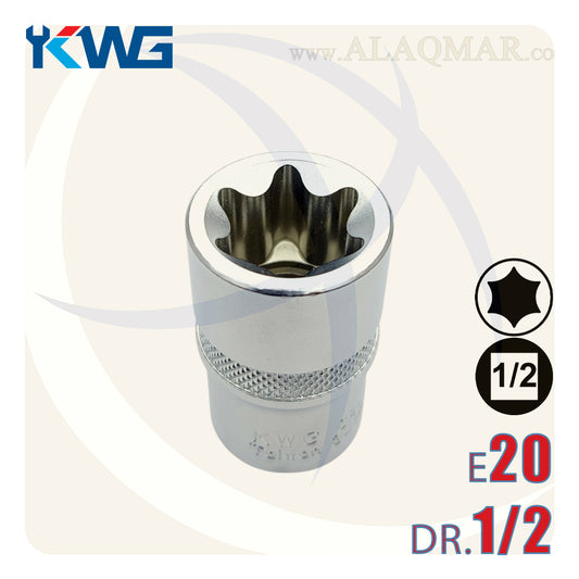لقمة رباط نجمة توركس نثاية E20 مربع 1/2بوصة CrV M.341520 KWG