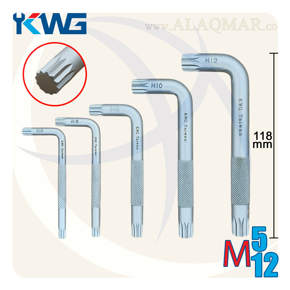 طقم النكي مشرشر 5ق M5-M12 علبة صاج 5150-5P1 KWG