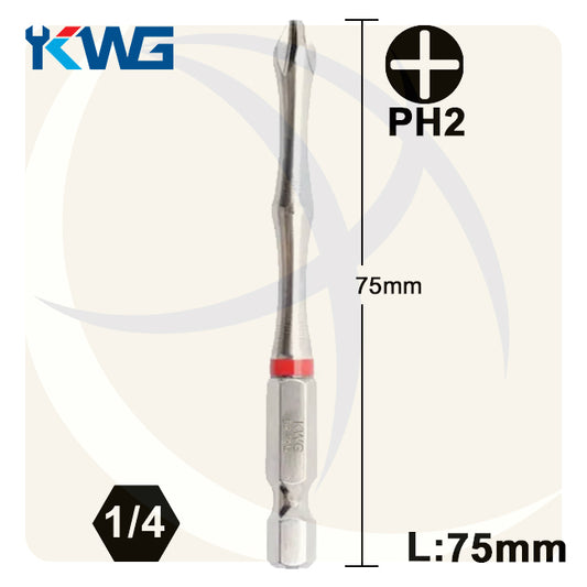 سن مفك صليبة PH2 طول 75ملي TROSSION M.60P200075  KWG