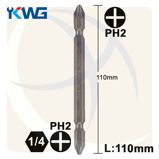 سن مفك اتجاهين صليبة PH2*PH2 طول 110ملي S2  M.11P2P2D  KWG