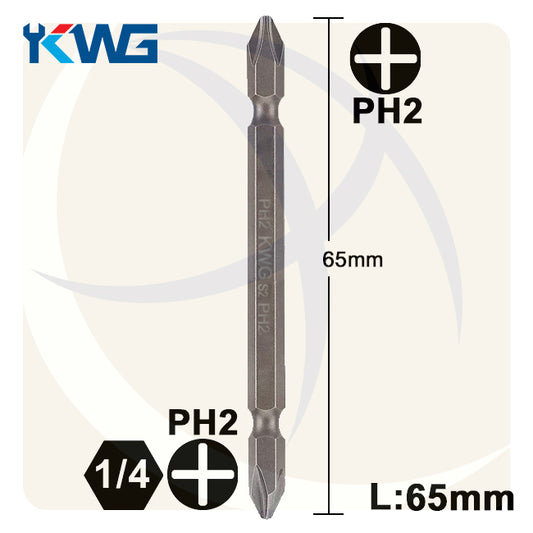 سن مفك اتجاهين صليبة PH2*PH2 طول 65ملي S2  M.61P2P2D  KWG