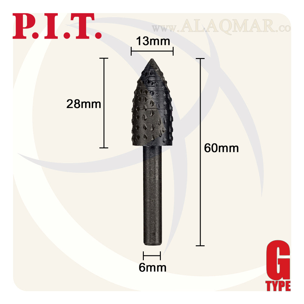 بنط فريزة خشب بيضاوي هرمي باكس 6ملي APLS13-013G PIT
