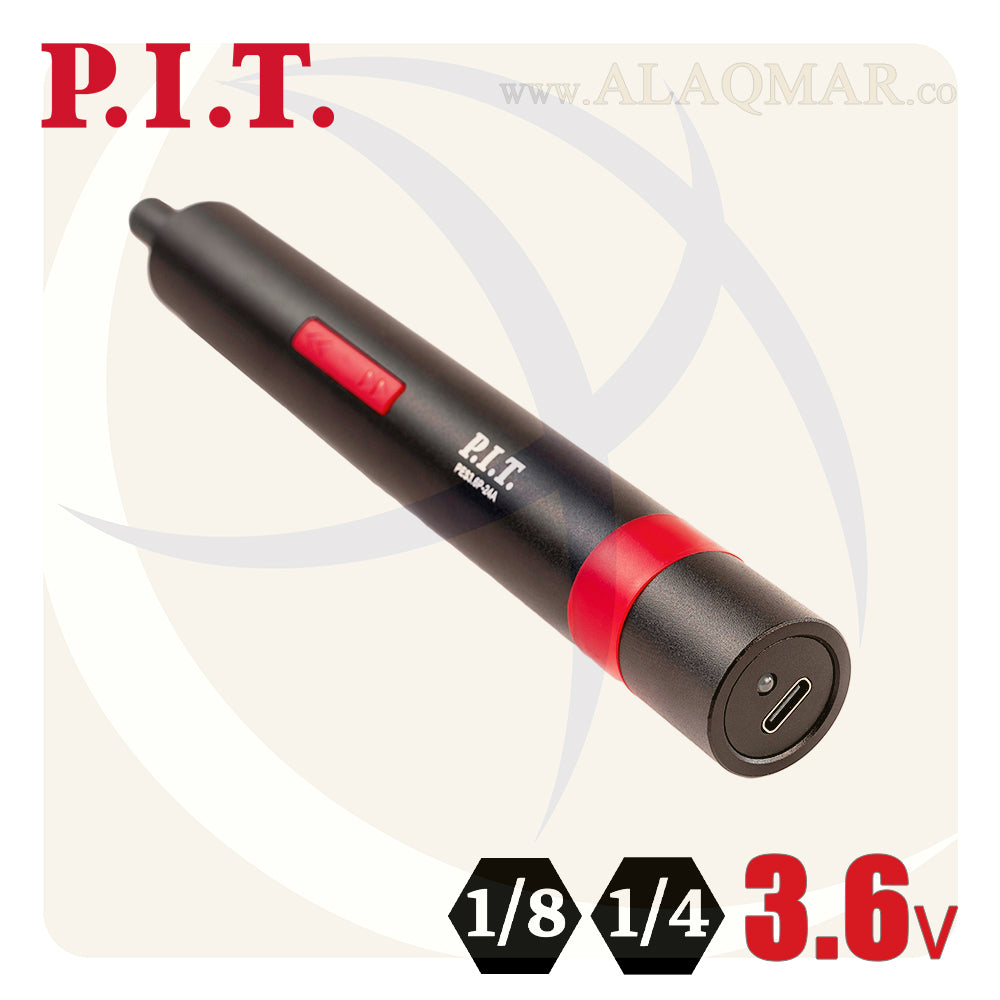 مفك بطارية حل و ربط مسدس 1/4بوصة 3.6فولت 4نيوتن 1.3امبير Li-Ion  + سنون PES3.6P-24A PIT