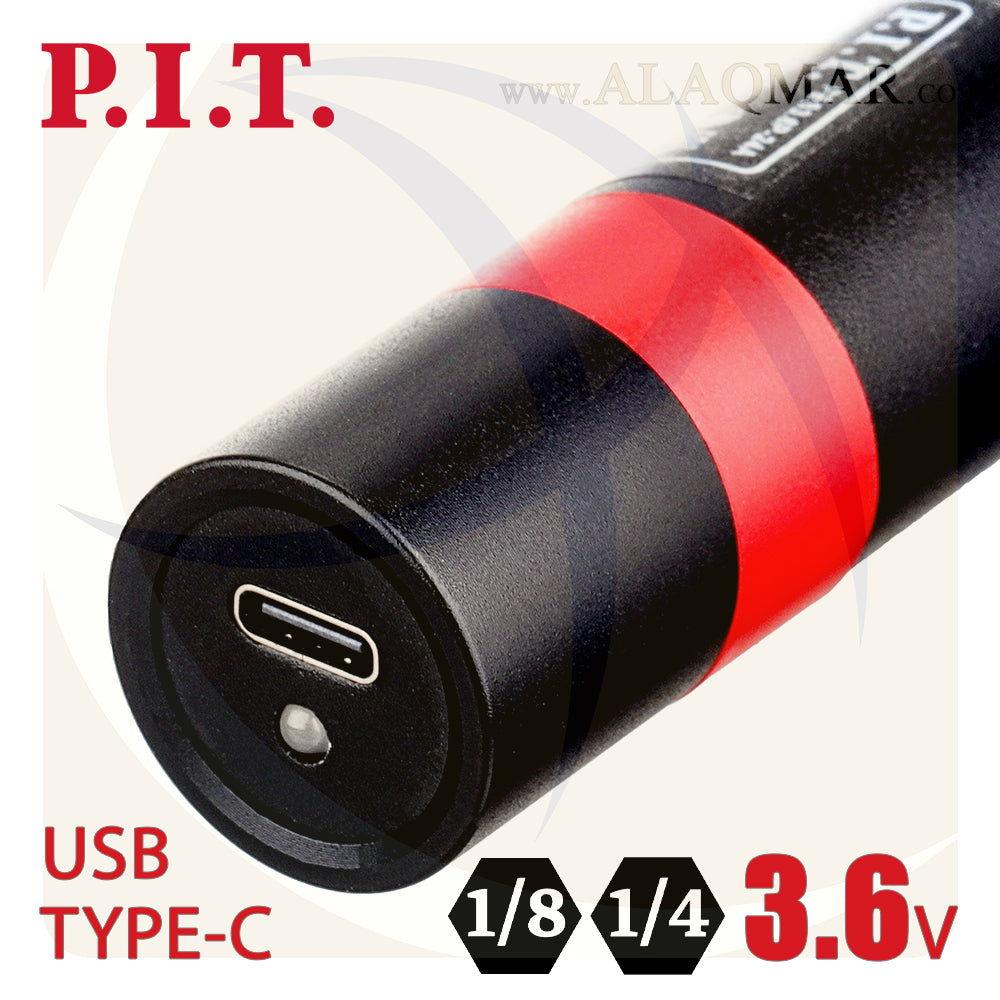 مفك بطارية حل و ربط مسدس 1/4بوصة 3.6فولت 4نيوتن 1.3امبير Li-Ion  + سنون PES3.6P-24A PIT
