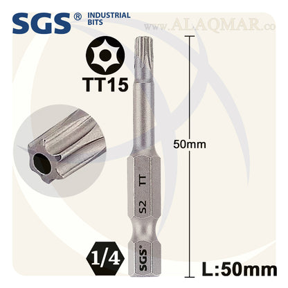 سن مفك توركس نجمة بدليل TT15 طول 50ملي S2 SGS6350-TT15 SGS