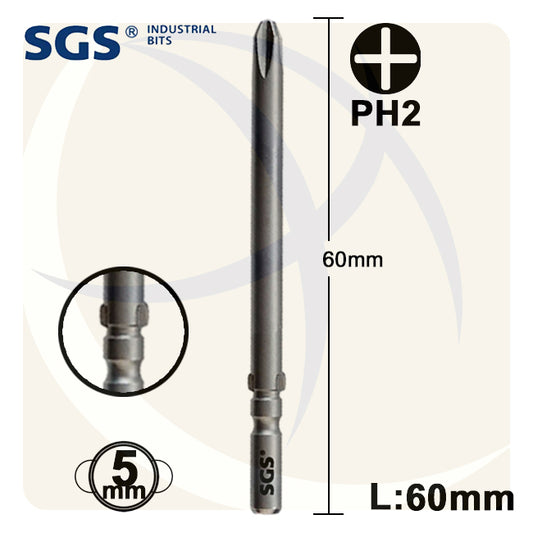 سن مفك الكتروني اكس 5ملي صليبة PH2 طول 60ملي SGS560-5.0PH2 SGS