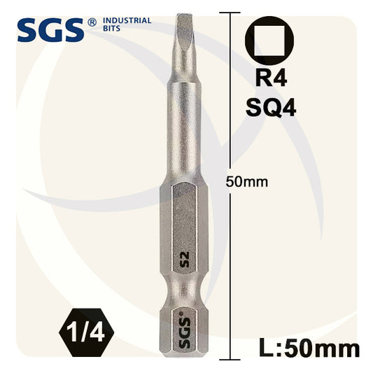 سن مفك مربع R4 طول 50ملي S2
 SGS6350-R4
 SGS