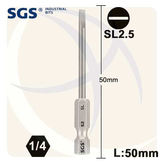 سن مفك عادة SL2.5 طول 50ملي S2 
 SGS6350-SL2.5 
 SGS