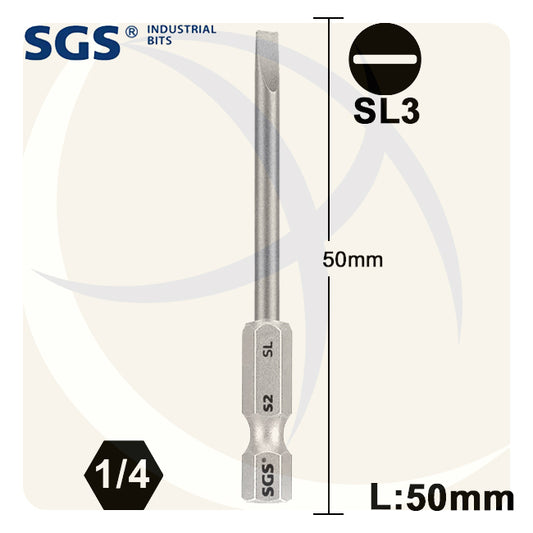 سن مفك عادة SL3 طول 50ملي S2 
 SGS6350-SL3 
 SGS