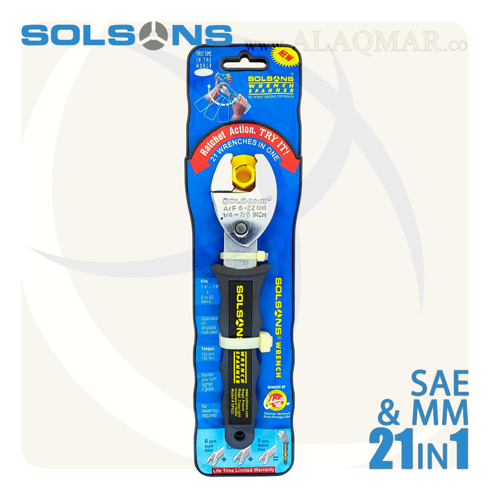 مفتاح فرنساوي 8بوصة راتشة 6-22ملي SP622 SOLSONS